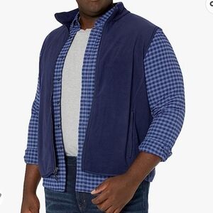 Amazon Essentials Men's Full-Zip Polar Fleece Vest in Navy Size XL